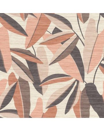 Papel pintado hojas marrón beige 058gLIS