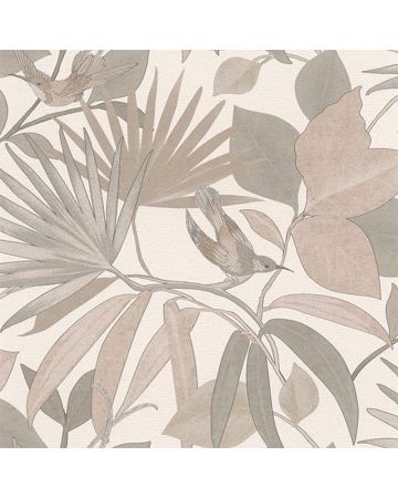 Papel pintado hojas pájaros 059gSIN