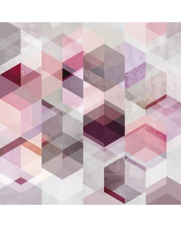 
Fotomural hexágonos cubos rojo púrpura gris 100938