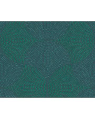 Papel pintado geométrico curvas verde azul 380271gCUB