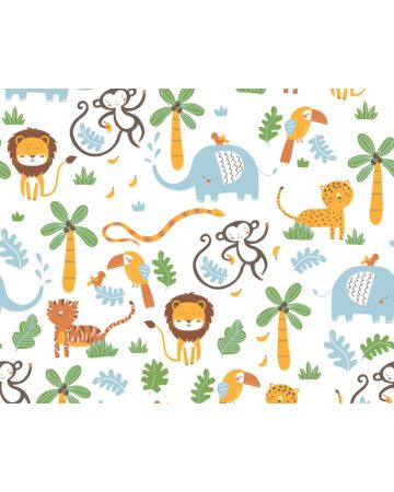 Papel pintado infantil animales selva 38115g2gLL