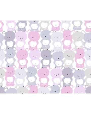 Papel pintado infantil osos azul  rosa gris 38129g2gLL