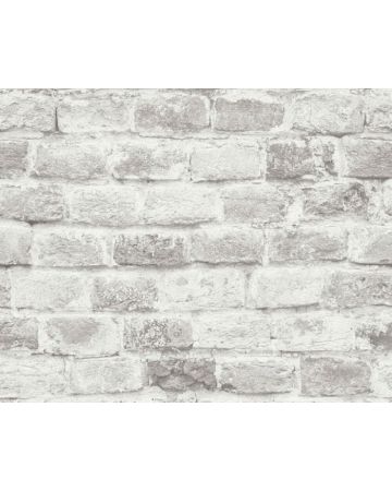 Papel pintado ladrillos blanco gris 388144gELE2