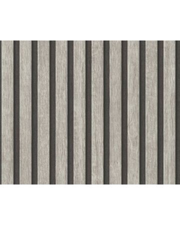 Papel pintado listones madera beige negro 391092gELE2