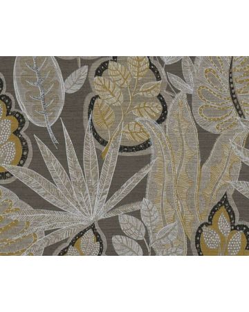 Papel pintado hojas marrón gris 393463gFAM