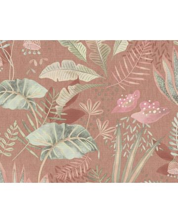 Papel pintado hojas verde marrón 393482gFAM