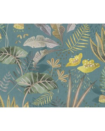 Papel pintado hojas marrón beige verde 393483gFAM