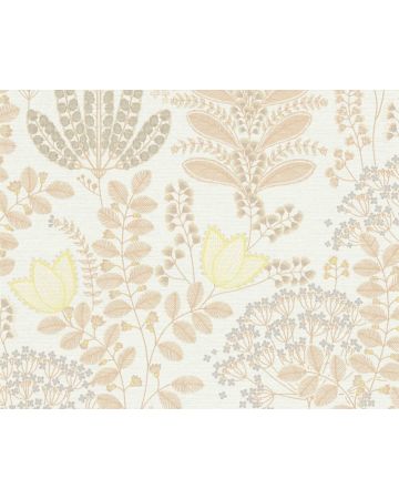 Papel pintado hojas rosa gris blanco 393491gFAM