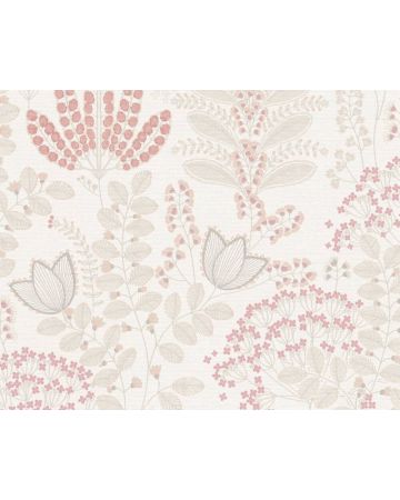 Papel pintado hojas rosa gris 393492gFAM
