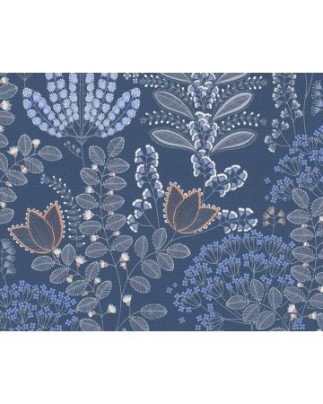 Papel pintado hojas azul gris 393494gFAM