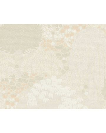 Papel pintado hojas gris beige blanco naranja 393502gFAM