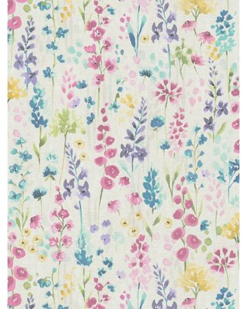 Papel pintado flores rosa azul verde blanco 396061gAQUA