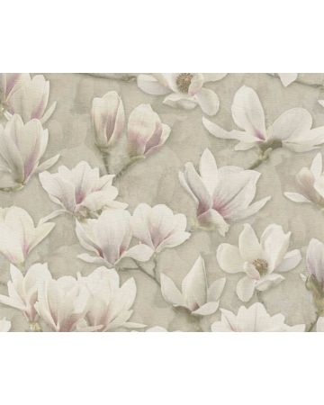 Papel pintado flores rosa gris 396101gPIN