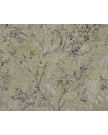 Papel pintado hojas gris marrón 396501gSTO