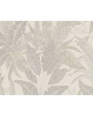 Papel pintado hojas  beige gris 396545gSTO