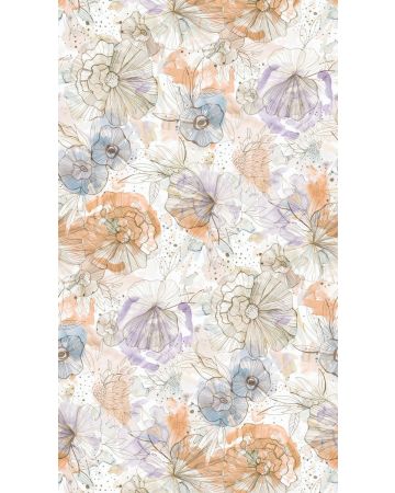 Fotomural flores violeta amarillo gris 396942gAQUA