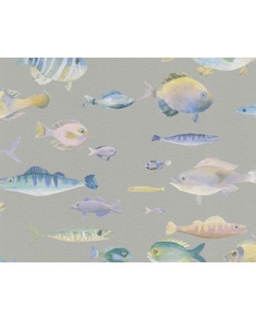 Papel pintado peces marrón 396961gPIN