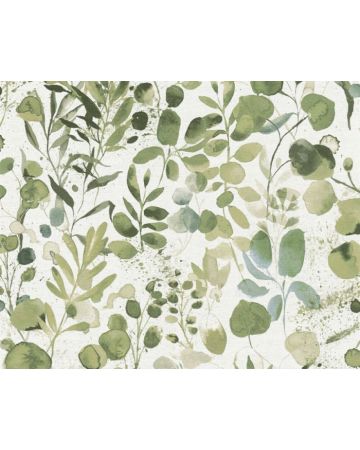 Papel pintado plantas verde blanco 396971gPIN