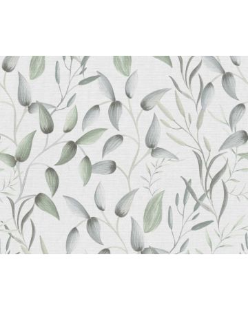 Papel pintado plantas verde gris blanco 397452gPIN