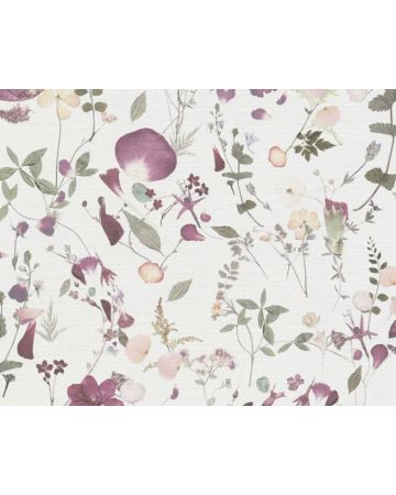 Papel pintado flores rosa verde blanco 397461gPIN