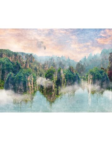 Fotomural lago con montañas 399081gWALL