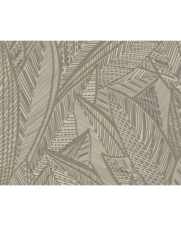 Papel pintado hojas beige negro 399332gFRE