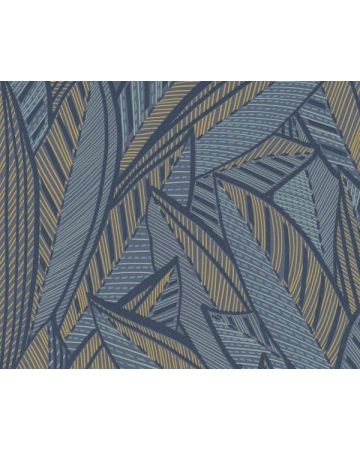 Papel pintado hojas azul verde naranja 399335gFRE