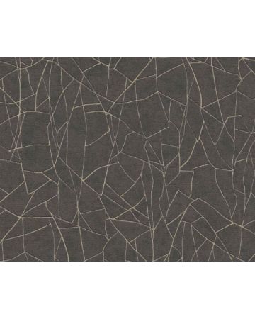 Papel pintado geométrico negro dorado 399344gFRE