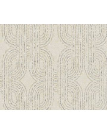 Papel pintado geométrico beige gris dorado 399371gFRE