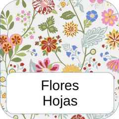 Papel pintado flores y hojas